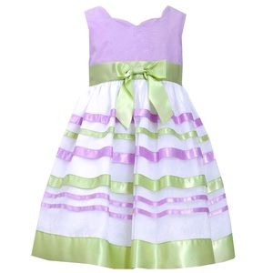 Bonnie Jean Bow Ribbon Sweetheart Sleeveless Easter Flower Girl Dress, 10
